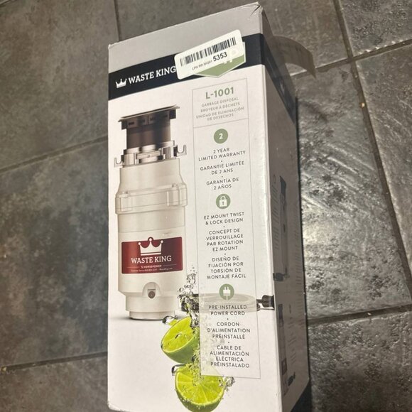 Waste King 1/2 HP Garbage Disposal with Power Cord for Kitchen Sink Food Waste,